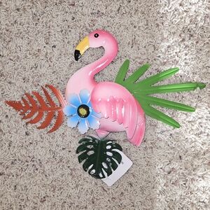 Colorful Metal Flamingo Wall Art